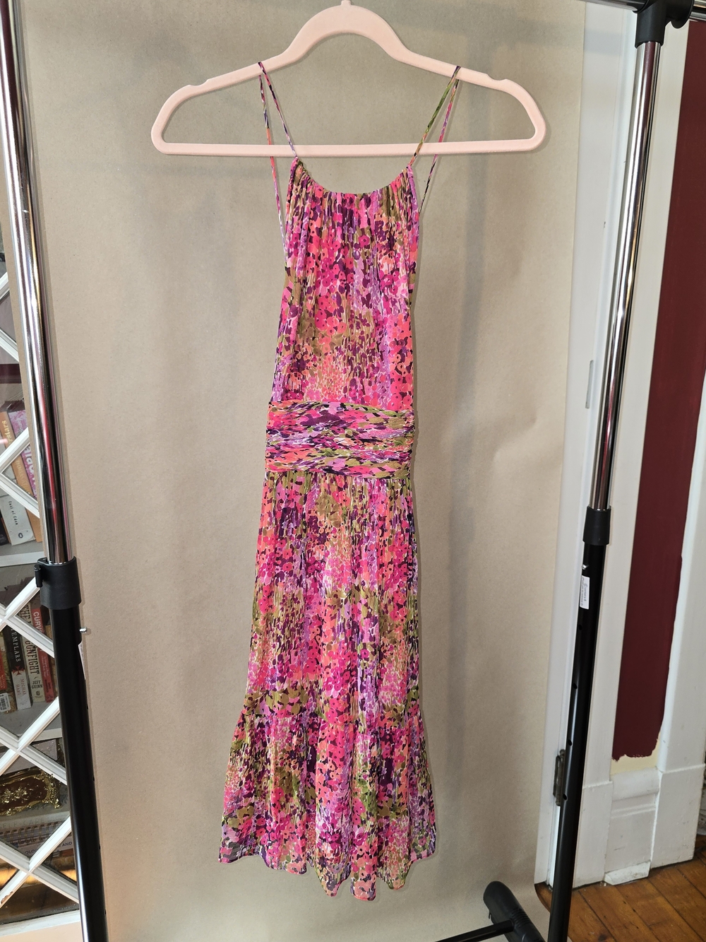 Nine West Pink and Green Floral Dress